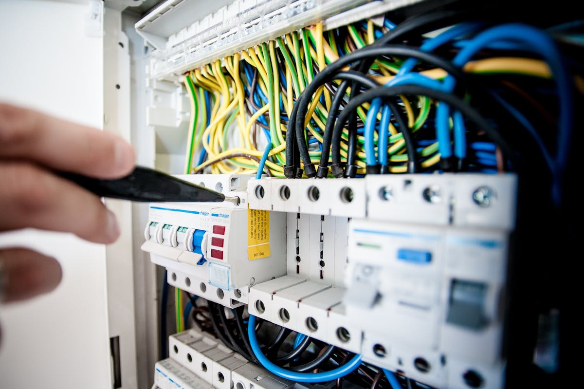 Lineman working on power grid infrastructure